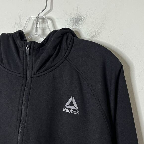 Reebok Men's Half Zip Pullover Sweater XL Black Hoodie Fleece Athletic Jacket - Picture 3 of 9